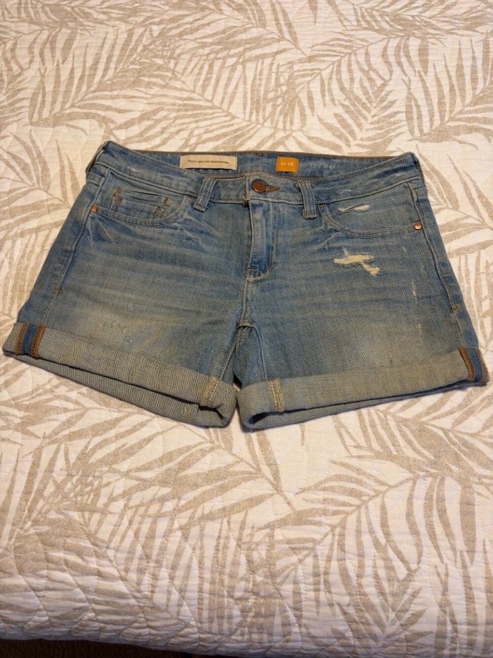 Pilcro & The Letterpress Denim Cutoff Shorts No. 26 Distressed Cuffed Womens 26